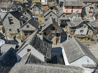 The village of Sonogno on Verzasca valley in Switzerland