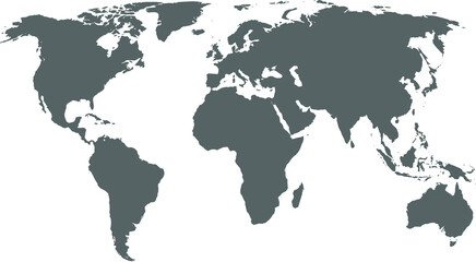 Earth globe icon. Vector illustration. World map isolated on white background.