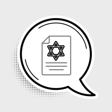 star of david document in speech bubble clip art preview