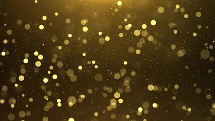 Beautiful blue shimmering particles with lens flare on black background in slow motion. 3d Animation of Dynamic Wind Particles In Air Bokeh. awards ceremony, nightclub fashion show or festive events - Powered by Adobe