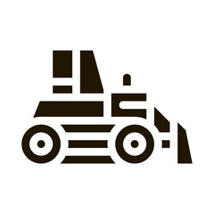 road repair bulldozer glyph icon vector. road repair bulldozer sign. isolated symbol illustration