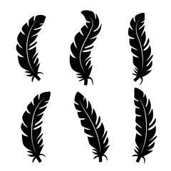 Obraz premium illustration of an old feather. Feather feather silhouette. Retro image of letter with feather icon.