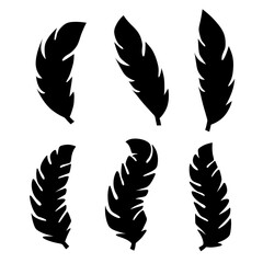 illustration of an old feather. Feather feather silhouette. Retro image of letter with feather icon.