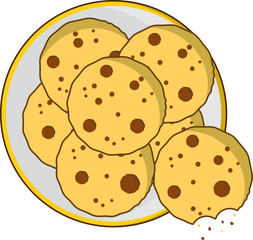 Cookies. Sweets for breakfast. Baking drawing.