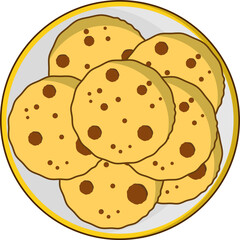 Cookies. Sweets for breakfast. Baking drawing.