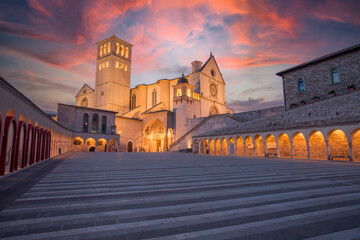 Basilica di San Francesco, Assisi - obrazy, fototapety, plakaty