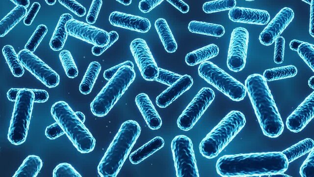 Abstract bacteria, probiotics, gram positive bacteria passively falling