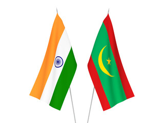 India and Islamic Republic of Mauritania flags