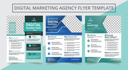 Corporate Business Flyer Template, simple and modern style layout. Digital Marketing Social Media Post Template. business flyer design print ready A4 size.