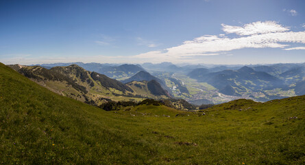 Panorama view Vorderes Sonnwendjoch mountain in Tyrol, Austria