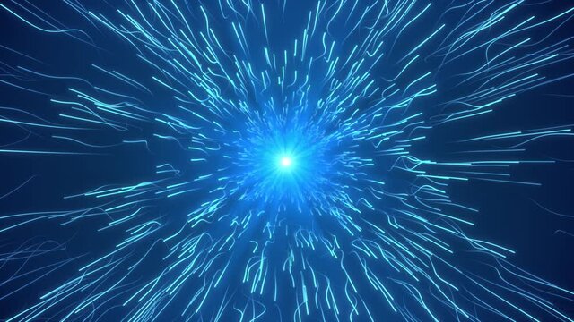 4k Abstract Speed of light Light Streaks Multicolor neon glowing rays and stars in motion Lines hyperspace Loop background. Moving through stars. For event, concert, festival, show, party, Awards,