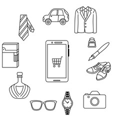 Men's lifestyle online shopping set