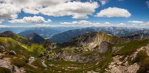 Naklejka na ściany i meble Panorama view of Rofan mountains in Tyrol, Austria
