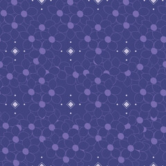 Abstract geometric floral circle background pattern with diamond vector illustration on dark blue