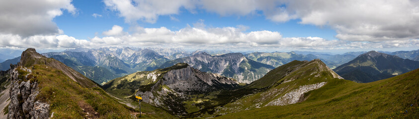 Panorama view of Rofan mountains in Tyrol, Austria