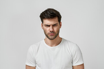 Young bearded man wearing t-shirt