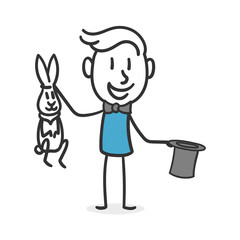 Magician stick man. Concept of man capable of achieving the unimaginable