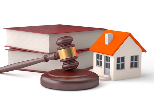 law legislation concept. housing legislation concept - law books, house and gavel