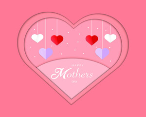 Happy Mothers Day With Paper Heart