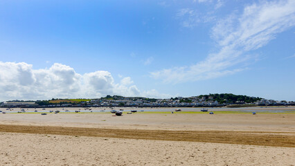 Appledore village looking towards Instow Village, at the mouth of the River Torridge, near Bideford, North Devon, South West, England, UK