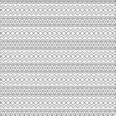 Geometric vector pattern with triangular elements. Seamless abstract ornament for wallpapers and backgrounds. Black and white colors.
