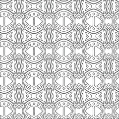 Geometric vector pattern with triangular elements. Seamless abstract ornament for wallpapers and backgrounds. Black and white colors.
