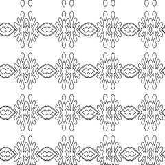 Geometric vector pattern with triangular elements. Seamless abstract ornament for wallpapers and backgrounds. Black and white colors.
