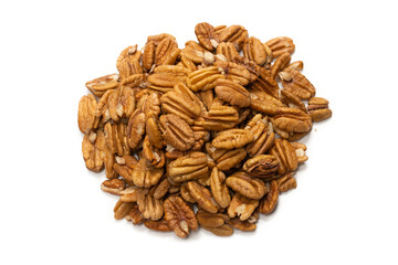 Pecan-nut isolated on white background.
