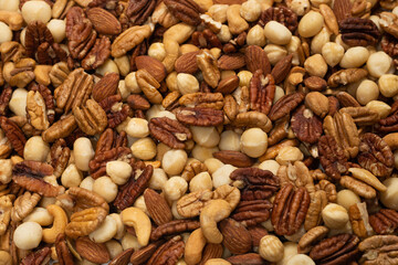 Mix of nuts as a background.