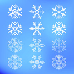 Cute Snowflake Icons Illustration