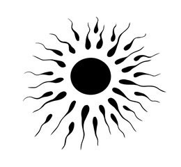 Egg and sperm. Vector illustration