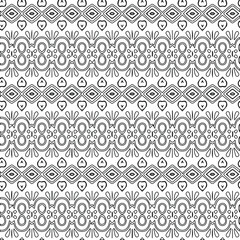 Geometric vector pattern with triangular elements. Seamless abstract ornament for wallpapers and backgrounds. Black and white colors.
