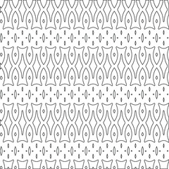 Geometric vector pattern with triangular elements. Seamless abstract ornament for wallpapers and backgrounds. Black and white colors.
