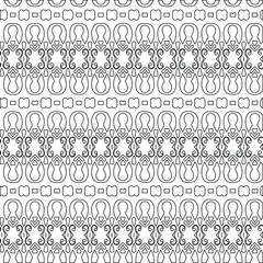 Geometric vector pattern with triangular elements. Seamless abstract ornament for wallpapers and backgrounds. Black and white colors.
