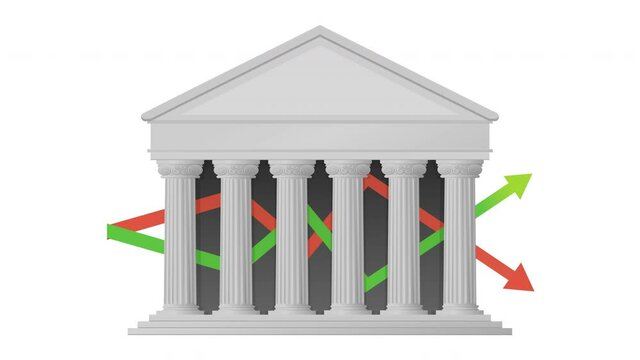 Changes in investments and the stock market on a white background (fast)