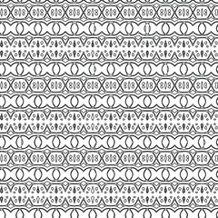 Geometric vector pattern with triangular elements. Seamless abstract ornament for wallpapers and backgrounds. Black and white colors.
