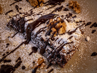 Part de brownie simple avec petite déco