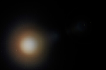 Abstract lens flare, lighting effect elements, solar energy, sun light on black background