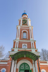 Fototapeta na wymiar Exterior of the Church of the Archangel Michael. Built in 1880. Architectural monument. Village Bely Rast, Russia
