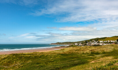 Woolacombe beach and Town, North Devon, South West, England, UK