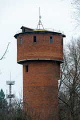 An old abandoned water tower. Autumn