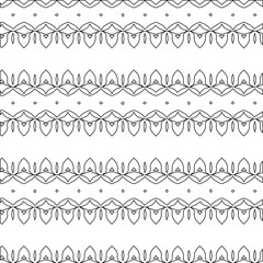 Geometric vector pattern with triangular elements. Seamless abstract ornament for wallpapers and backgrounds. Black and white colors.
