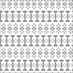 Geometric vector pattern with triangular elements. Seamless abstract ornament for wallpapers and backgrounds. Black and white colors.

