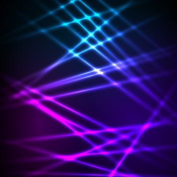 Fashion lights background of bright glowing blur lines. Vector illustration Eps 10. Futuristic style glow neon disco club or night party. Gorgeous graphic image template