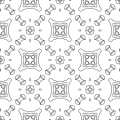 Geometric vector pattern with triangular elements. Seamless abstract ornament for wallpapers and backgrounds. Black and white colors.
