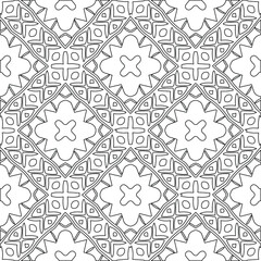 Geometric vector pattern with triangular elements. Seamless abstract ornament for wallpapers and backgrounds. Black and white colors.
