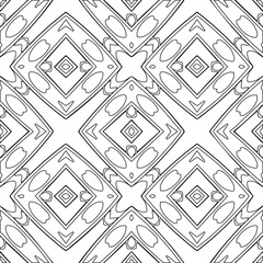 Geometric vector pattern with triangular elements. Seamless abstract ornament for wallpapers and backgrounds. Black and white colors.

