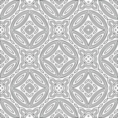 Geometric vector pattern with triangular elements. Seamless abstract ornament for wallpapers and backgrounds. Black and white colors.
