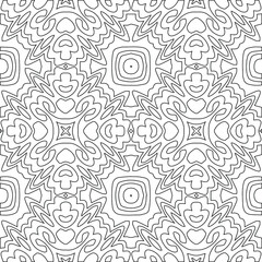 Geometric vector pattern with triangular elements. Seamless abstract ornament for wallpapers and backgrounds. Black and white colors.
