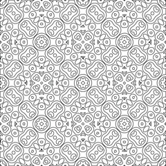 Geometric vector pattern with triangular elements. Seamless abstract ornament for wallpapers and backgrounds. Black and white colors.

